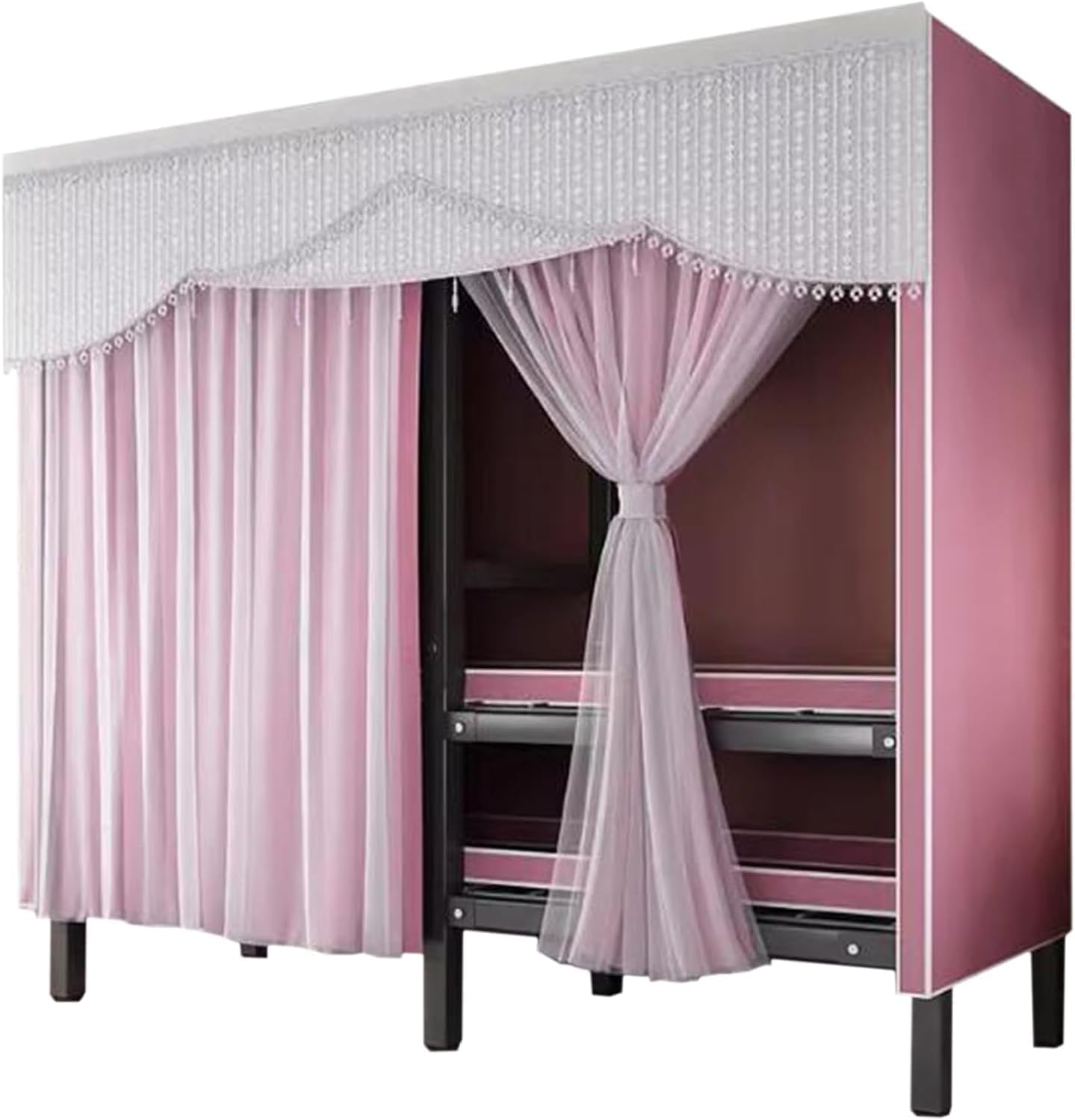 Armadio Pieghevole in Metallo con Appendiabiti, grucce for Camera da Letto, Installazione Gratuita, Armadio Portatile(C,126cm)