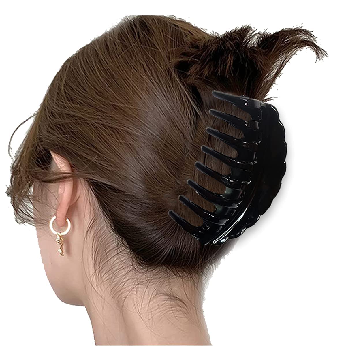 HKD SALES Big Claw Hair Clips for Women Thick Hair, 4.25 inch″ Jumbo Hair Clips Strong Hold Jaw Hair Clips Hair Catch Barrette Large Banana Clips Hair Styling Accessories Pack of 2 Black 2