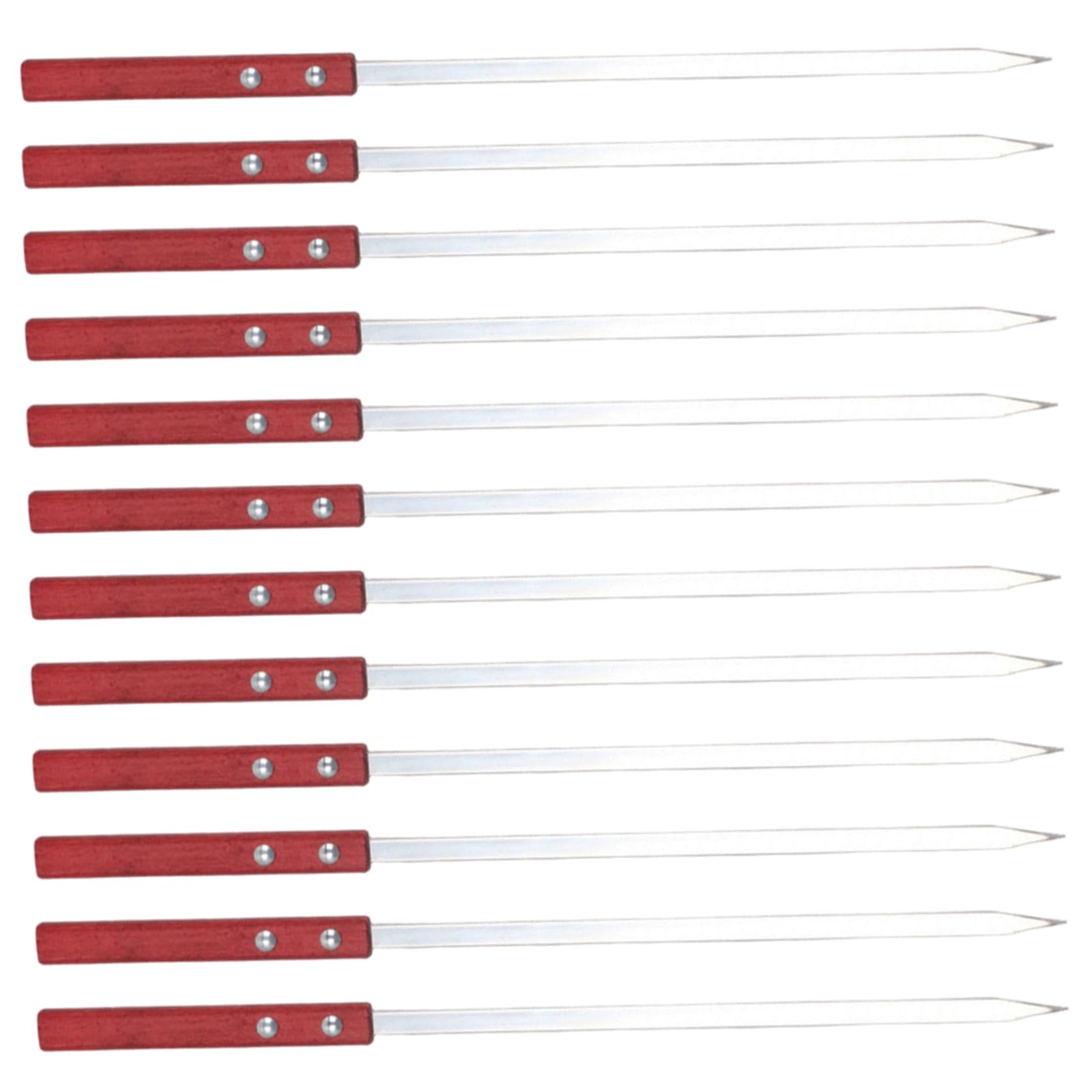 Brochetas de metal para kabobs que no giran: agujas planas de acero de 16 pulgadas
