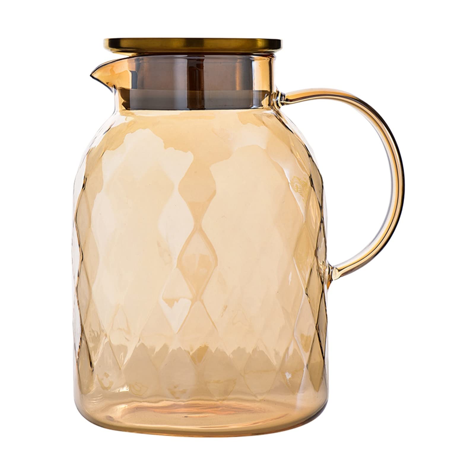 Krüge 1800 ml Glaskrug großer Topf Kaltwasserkrug kaltes Wassergetränkskrug Krug Wasserkrug (Color : Light Brown)