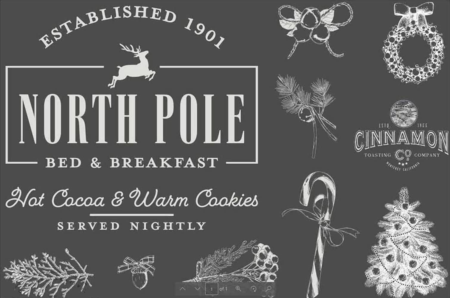 A Maker's Studio - Reusable Adhesive Mesh Stencil Sheet - Great for DIY Arts and Crafts - Suitable for Paints and Inks - North Pole Bed and Breakfast (18 x 12 Inches)