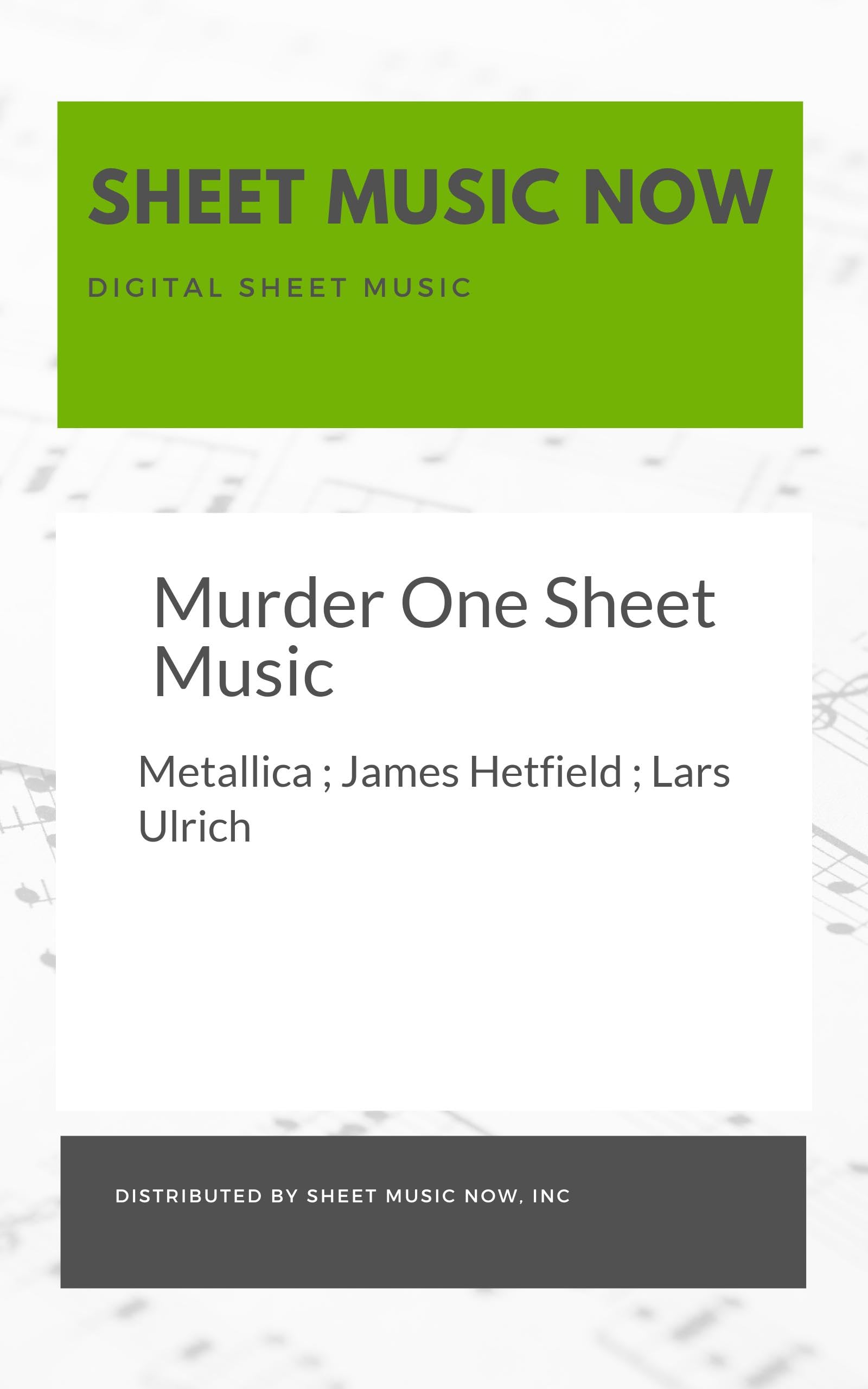 Murder One Sheet Music