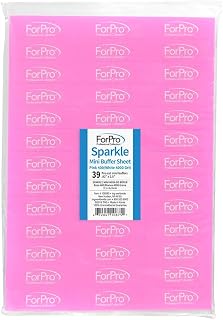 ForPro Sparkle Mini Nail Buffer Sheet - 39 Pre-Cut Double-Sided Buffers, 400/4000 Grit for Manicure Pedicure Shine & Prep