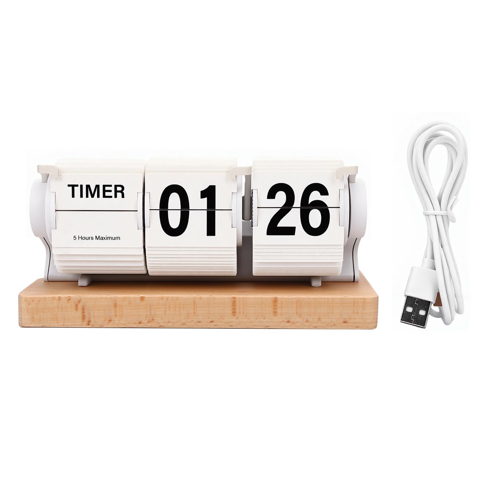 Reloj retro de madera para decoración de escritorio de oficina en casa