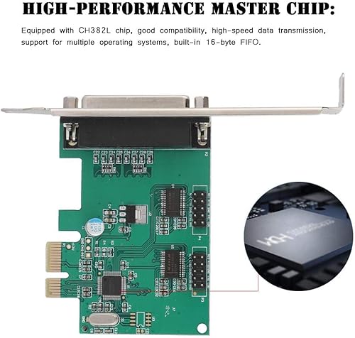 Miniatura 2 de DualSerial - Tarjeta PCI Express de 2 puertos + 1 puerto paralelo, puerto serie PCI, puerto paralelo, tarjeta combinada PCI Express compatible con