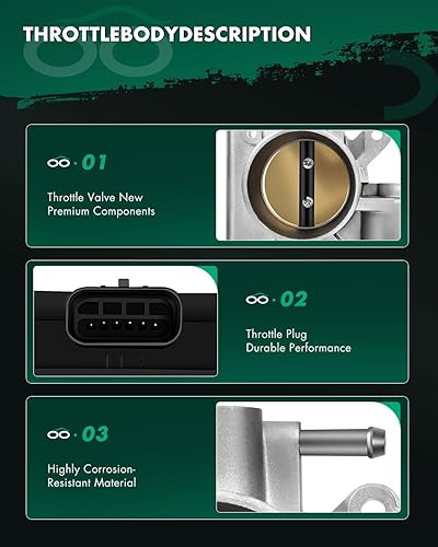 Miniatura 5 de SCITOO Conjunto de cuerpo del acelerador compatible con Mazda 3 2.0l 2004-2005, para Mazda 3 2.3l 2004-2005, para Mazda 5 2.3l 2006-2007, para Mazda