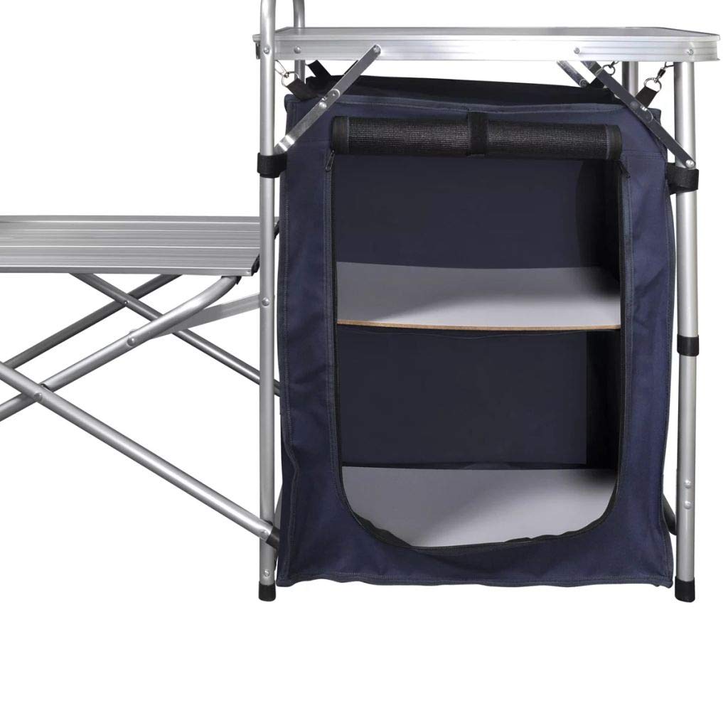 Homgoday Cuisine de camping pliante avec pare-brise en aluminium, meubles pour maison intérieure extérieure, salon chambre à coucher