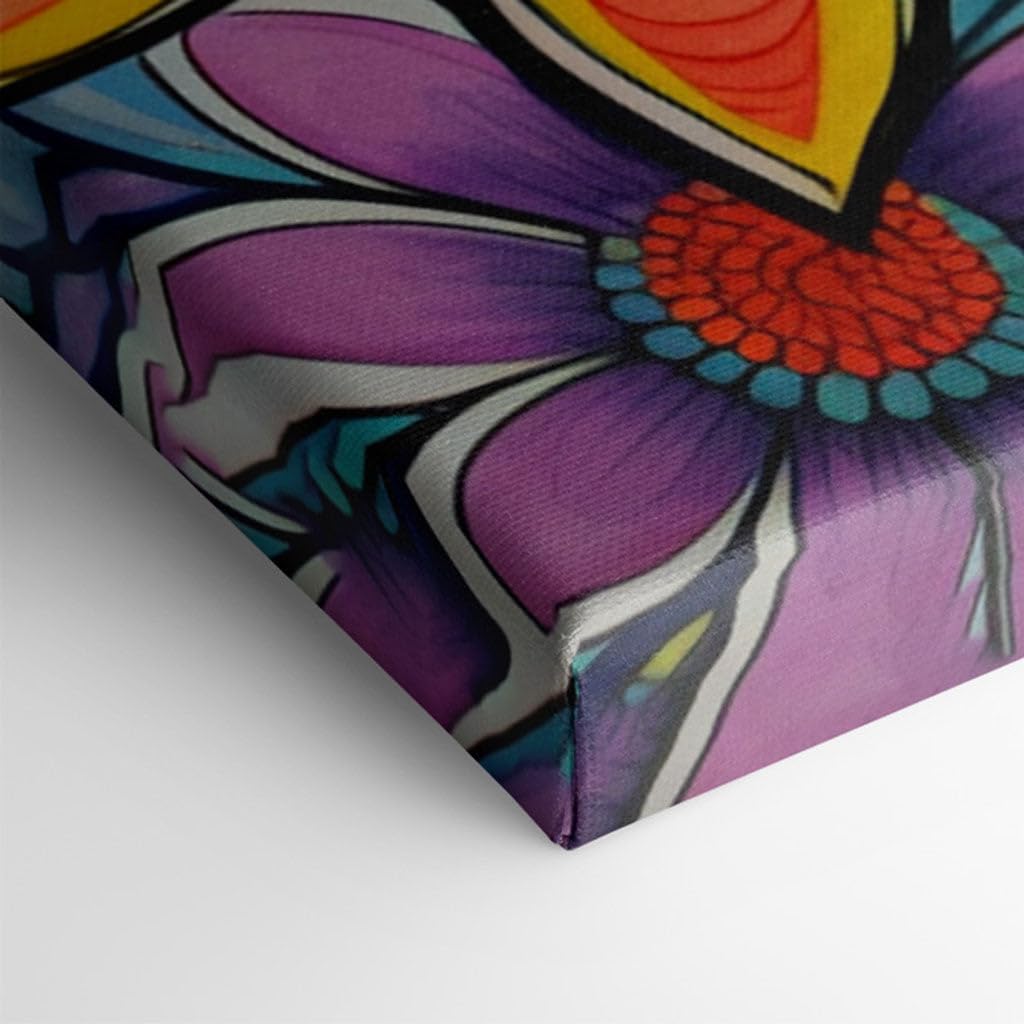 Canvas for Living room. Bursting Blooms in a Kaleidoscope of Colors � An Artistic Symphony of Floral Radiance, 27 x 18 inch Canvas Wall Art - Contemporary Masterpieces - Botanical Home Decor