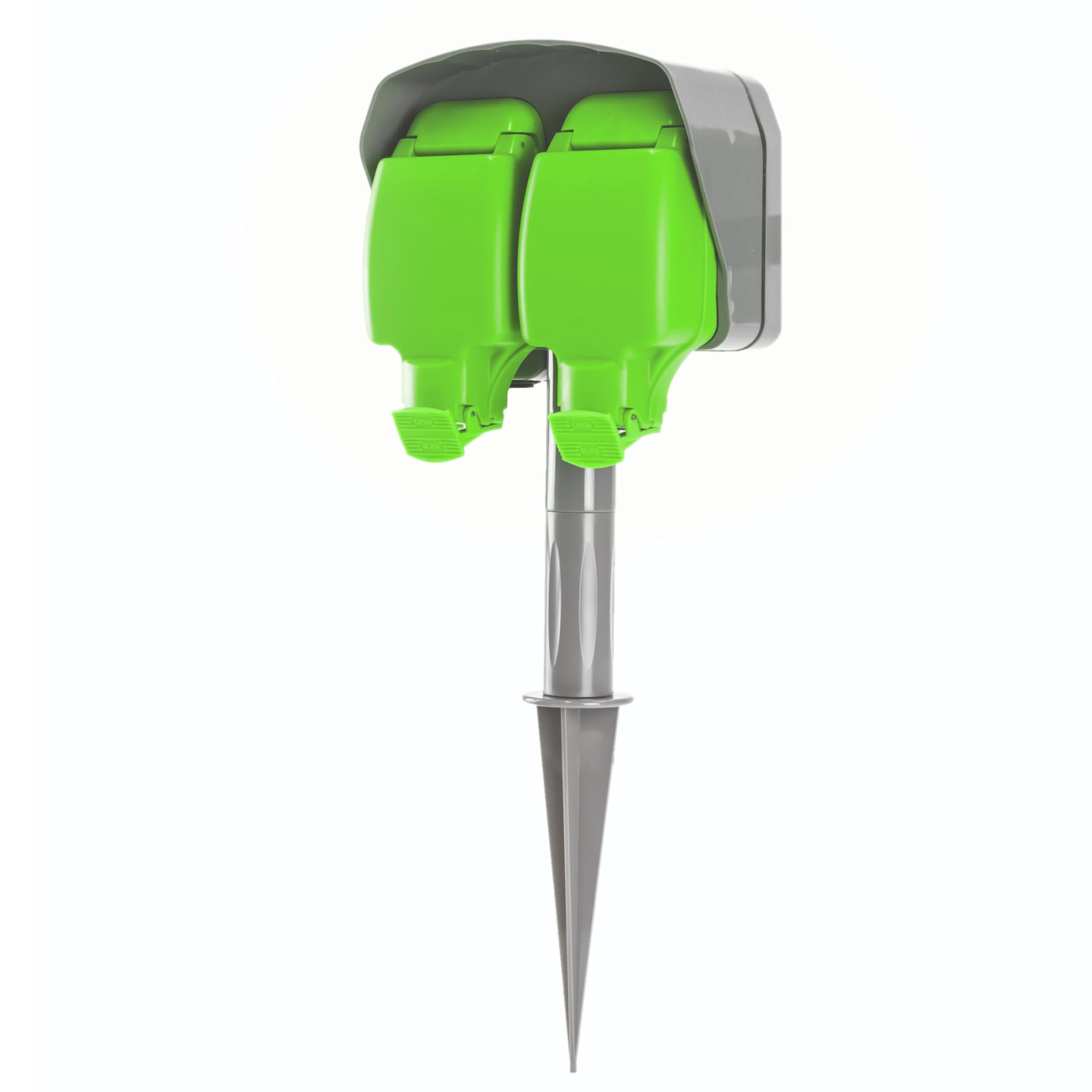Status 2 Way 15 Metre 13 Amp IP54 Outdoor Weatherproof Garden Spike Socket