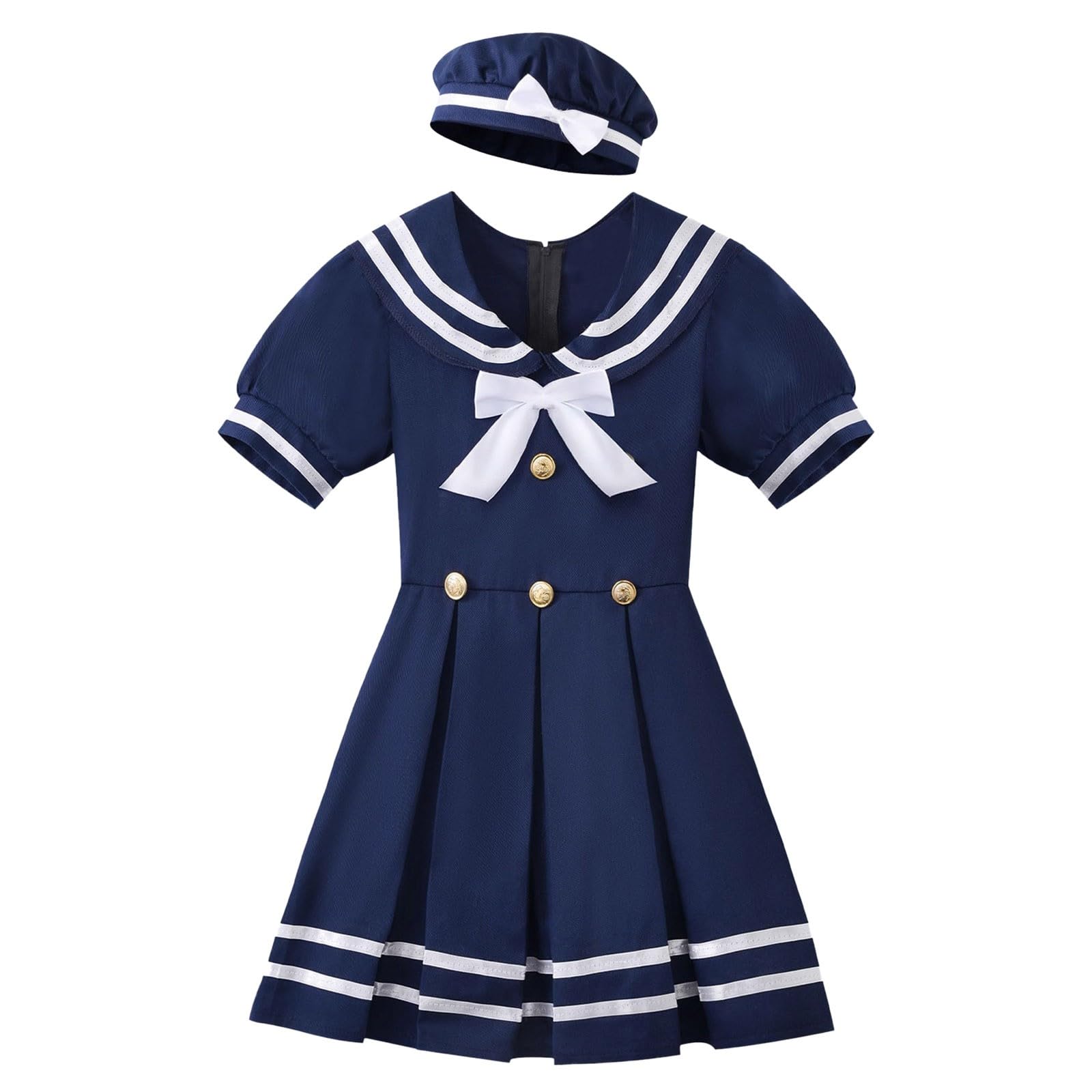 Elegante costume da marinaio per bambini con gonna a pieghe per teatro scolastico e feste