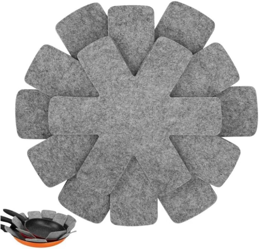 Pot and Pan Protectors, Set of 20 Felt Pan Dividers for Stacking in 3 Sizes (15/13.8/10.2 Inches), Non-Scratch Pot Separators for Kitchen Organization