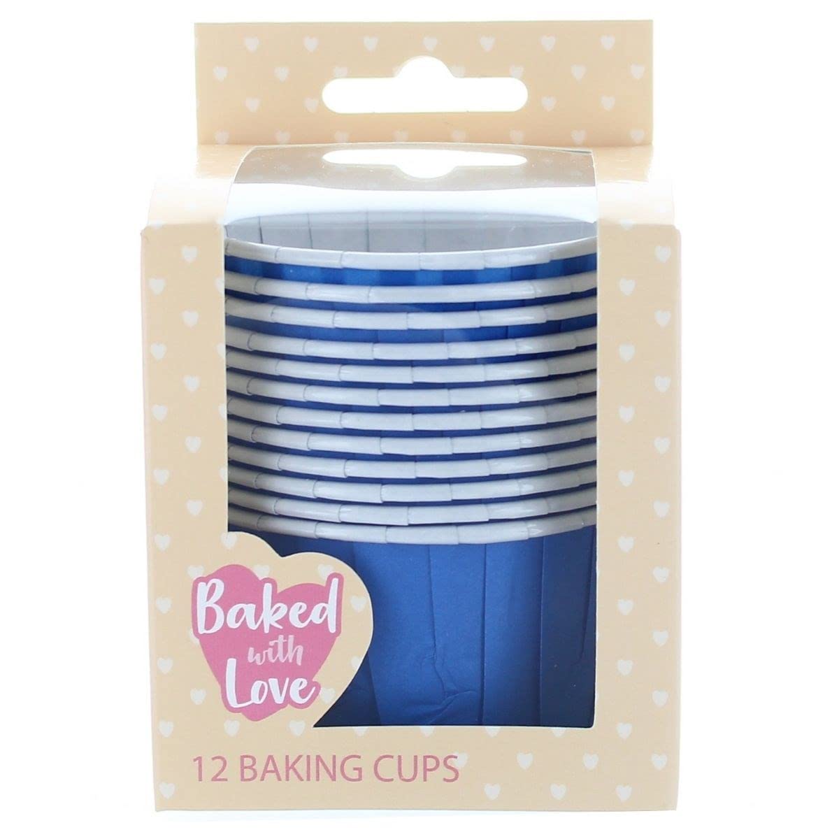 Baked with Love 50mm Blue Baking Cases - 12 Pack