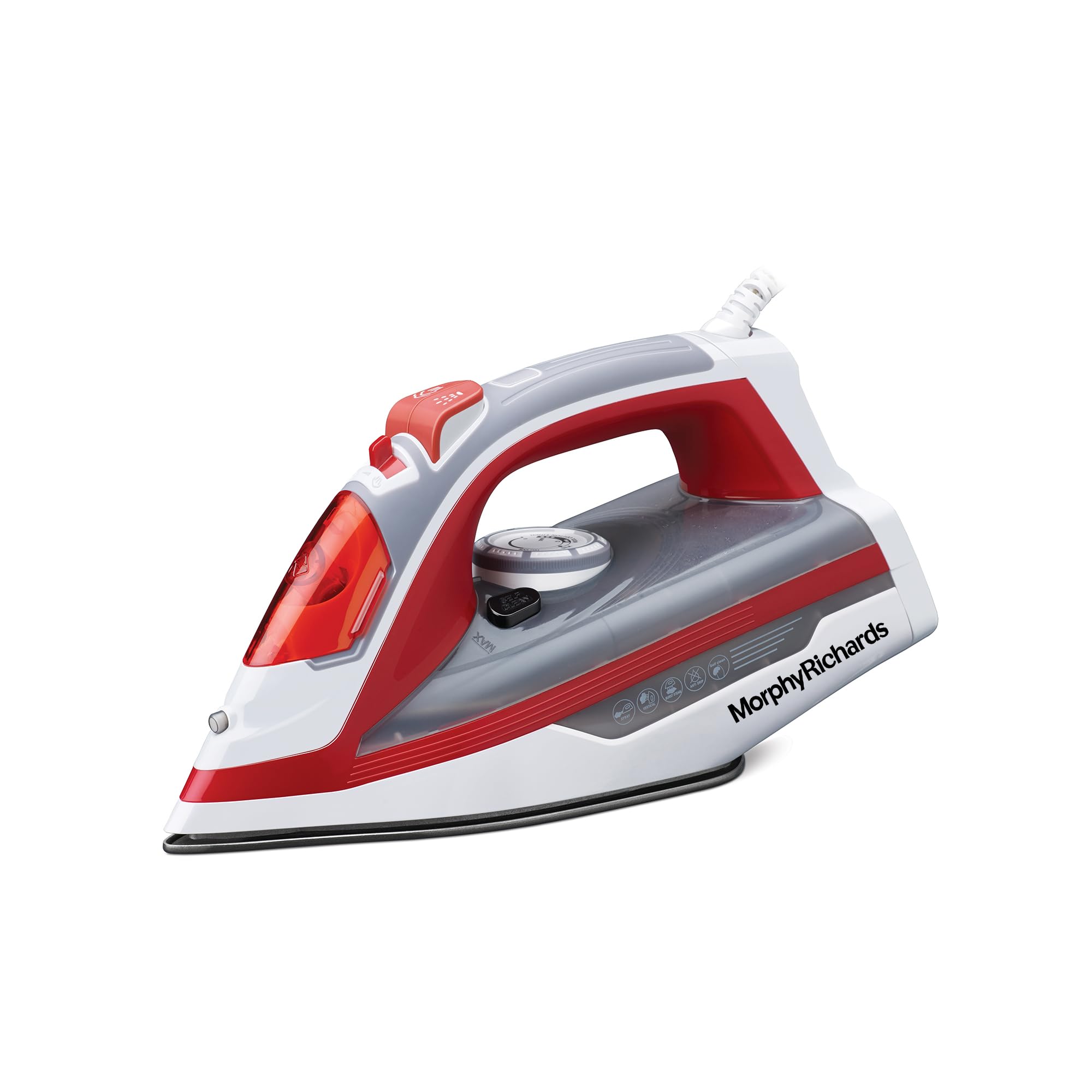 Morphy Richards Ultra Glide 1600W Steam Iron with Steam Burst, Vertical and Horizontal Ironing, Teflon Coated Soleplate, Red and White-image-19
