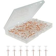 ZHIYE Push Pins 100 pcs Thumb Tacks Clear Gold Push Pins Map, with Organizing Container for Home Office Craft Projects, Natural Color