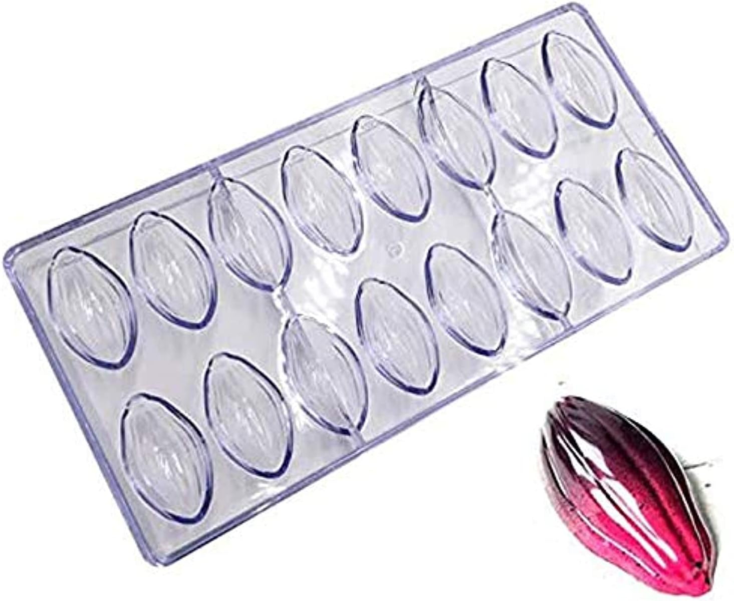 Chocolate Moulds Sweet Candy DIY Mold 21 Diamond Shaped Clear Plastic Polycarbonate PC Handmade Chocolate Making Mold Pastry Dessert Baking Pan Cake Decoration Tool (Olive)