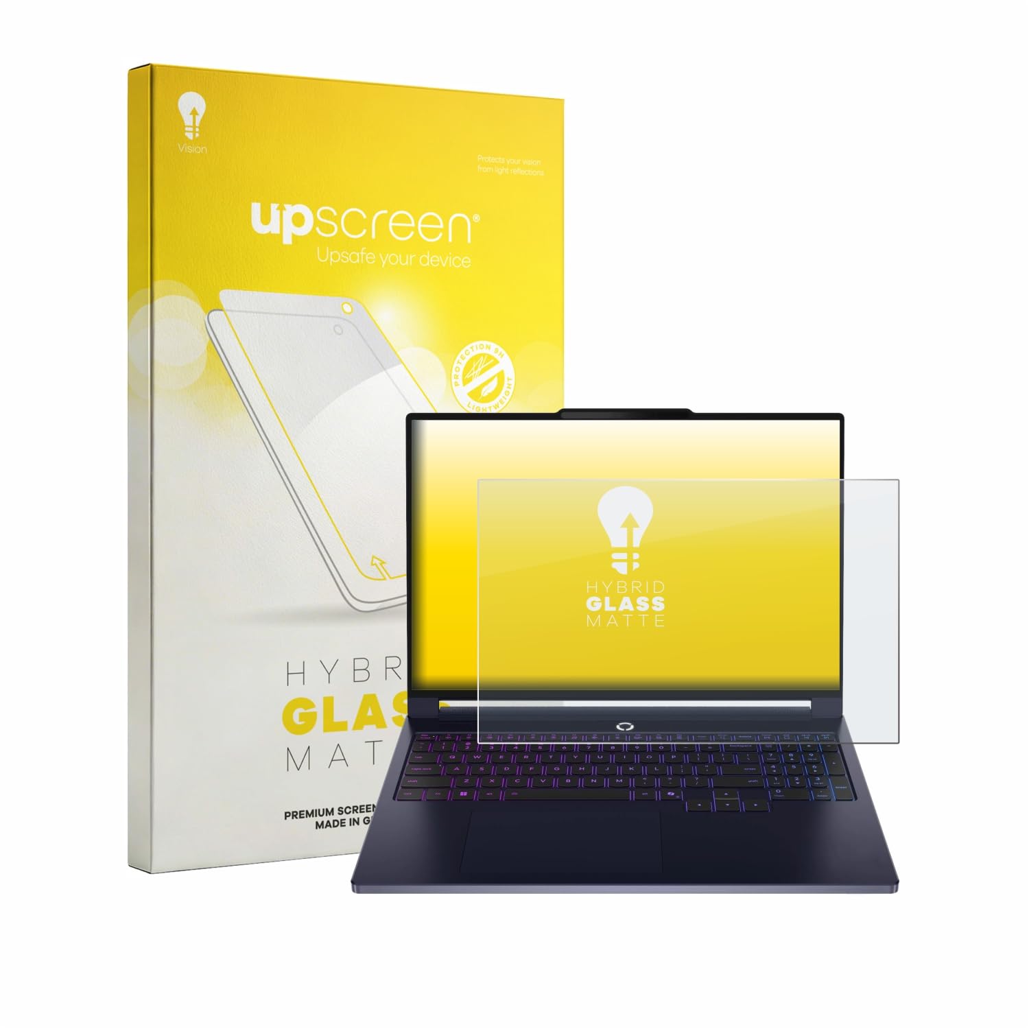 upscreen Lámina Cristales para Lenovo Legion 7a Gen 11 16" | , Mate Protección Pantalla Made in Germany, Anti-Reflejos 9H Dureza Hybrid Tempered Glass
