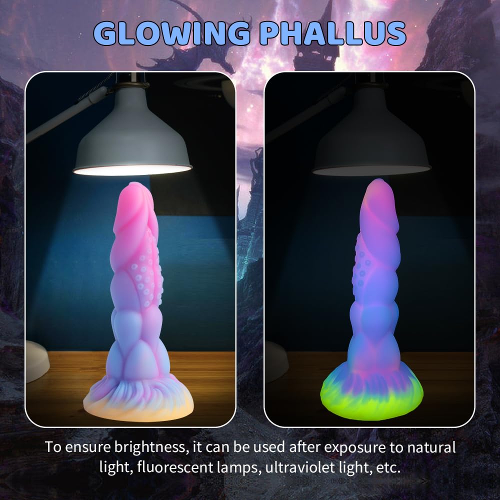 Fantasy Tentáculos Realistische Monster Dildo, 8.14in Big Huge Thick Thick Anal Dildo con Potente Ventosa, Soft Anal Plug Prostata Massager, Adult Sex Toys Giant G Spot Play Dildo para Mujeres