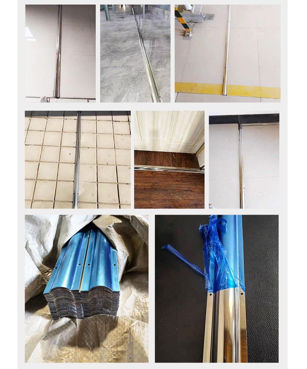 Calpestabile Passacavi Canalina Passacavi in Acciaio Inox Adesiva | Canale Di Copertura Cavi Impermeabile per Pavimento Muro, Larghezza Esterna 40 46 53 60 80 100 120mm(1.2mm,No.10)