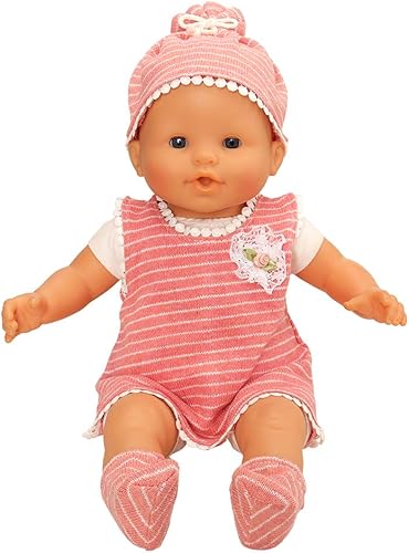 Miniatura 10 de Conjunto de ropa de muñeca de bebé, mameluco con capucha de conejo para muñecas de 14 a 16 pulgadas, conjunto de ropa casual diario hecho a mano