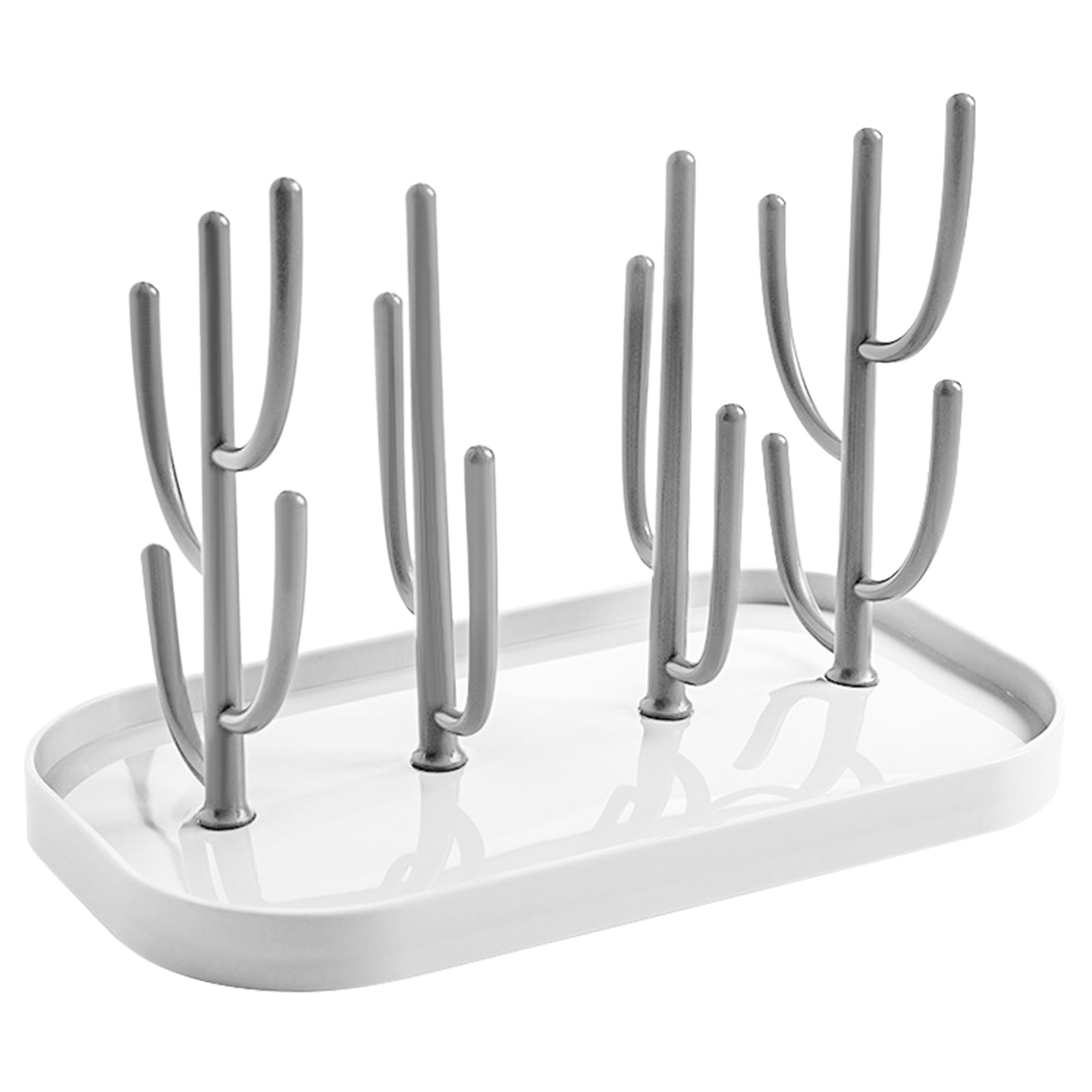 Rastrelliere Asciuga Biberon, Senza BPA, Scola Borracce, Scola biberon, Scolabiberon, Bottiglia Stendino con Puntoni Rimovibili, Ideale per Biberons, Tazze, Tettarelle Accessori (Grigio)