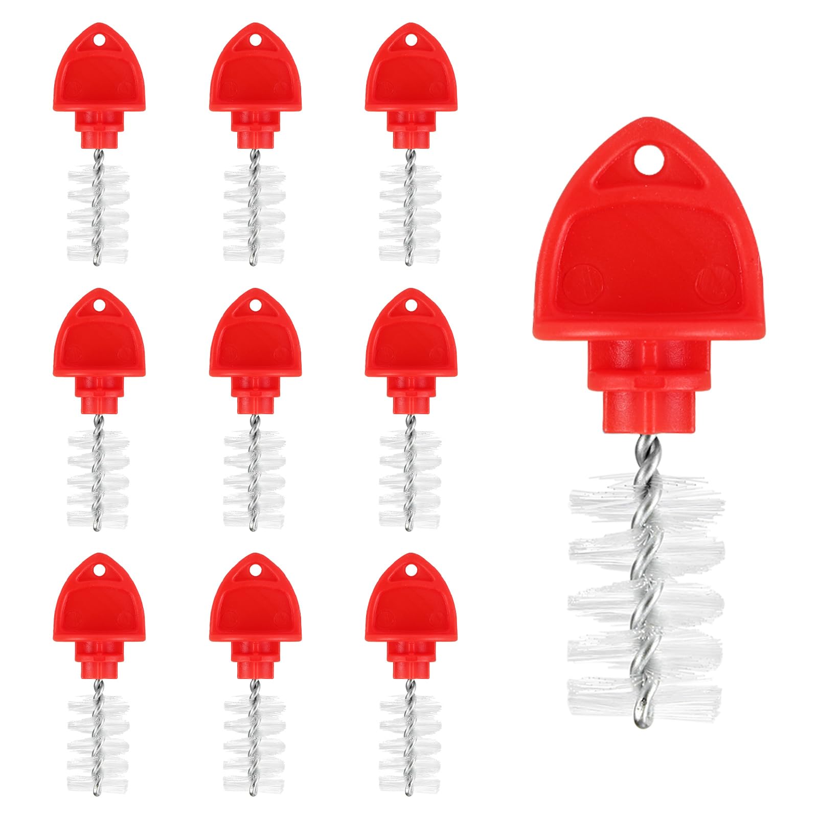 Lot de 10 Brosses pour Robinet de Bière, Bouchons de Nettoyage en Plastique pour Robinet de Bière Pression Brosses pour Robinet de Bière pour Bar de Restaurant à Domicile (Rouge)