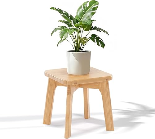 Miniatura 9 de Taburete de madera para niños – Taburete pequeño para sentarse o pararse – Taburete antideslizante para fregadero de baño, entrenamiento para ir al