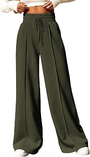 BTFBM Women's Wide Leg Cargo Sweatpants with High Waist and Pockets