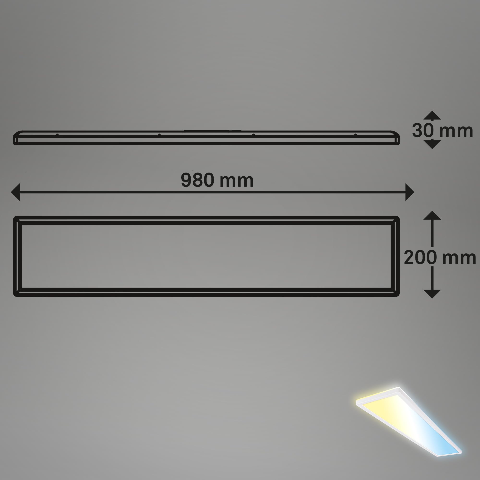 BRILONER - LED Deckenlampe 98cm flach Smart Home, funktioniert mit Alexa, Fernbedienung, Lampe, Deckenleuchte, Wohnzimmerlampe, LED Panel, Küchenlampe, Schlafzimmerlampe, 98x20x3 cm, Weiß