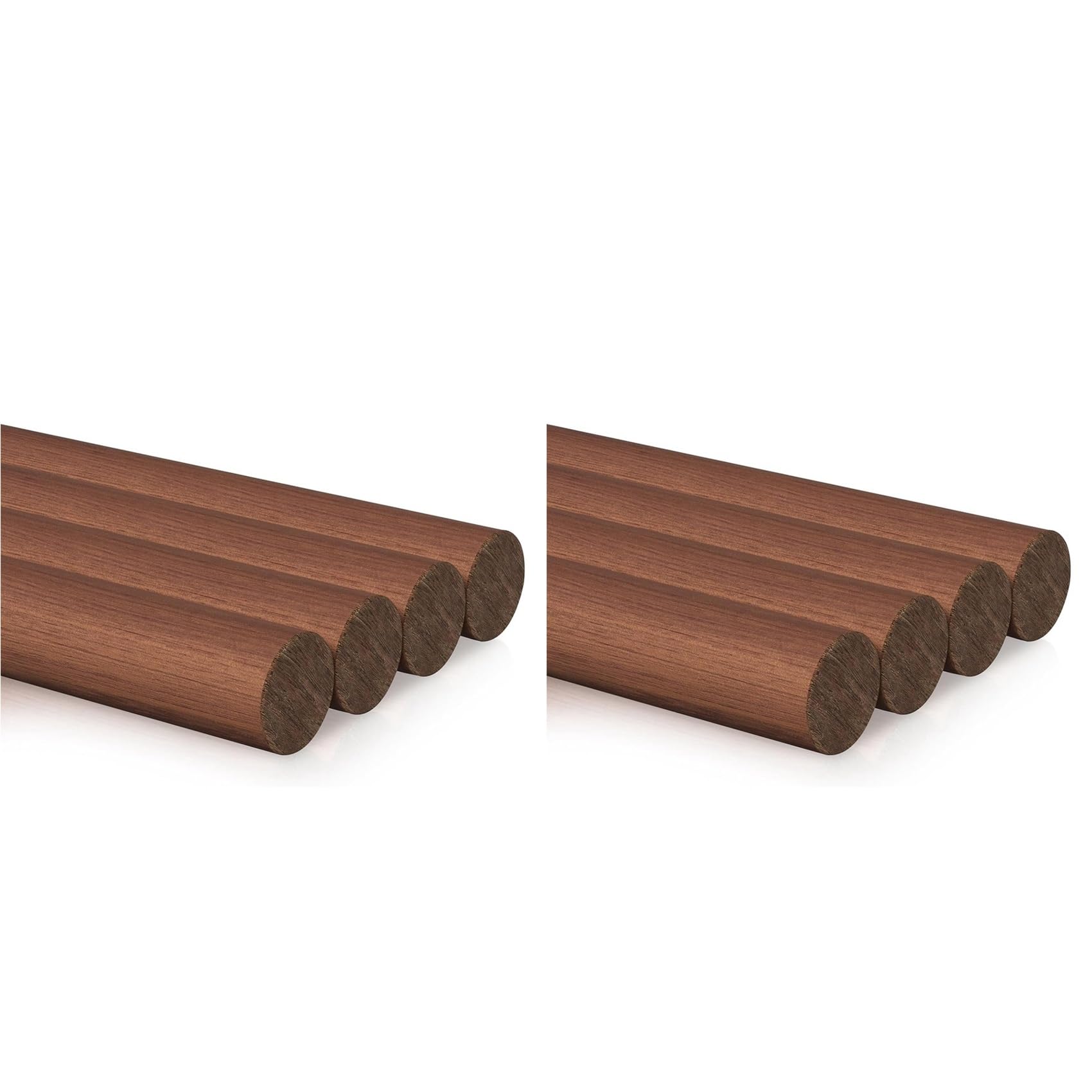 Jnchdghwa Brown 8Pcs Walnut Wooden Dowel Rods 3/4 X 12 Inch Wooden Dowel Rods Unfinished Round Sticks Wood Sticks For Crafts