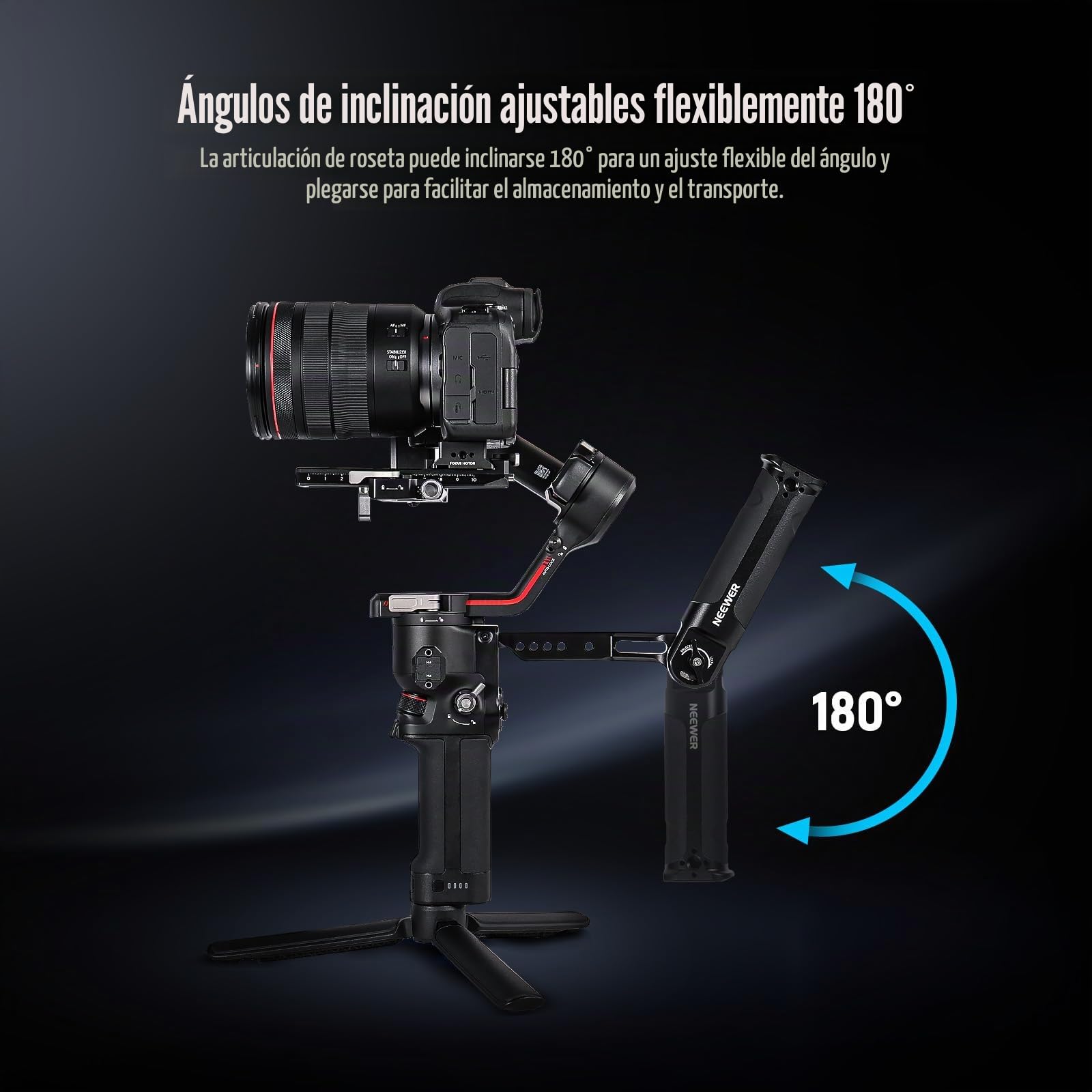 NEEWER RS4 RS3 Gimbal Sling Empuñadura Ajustable con Riel NATO, Compatible con dji RS4 RS4Pro RS3 RS3Pro RS3Mini RS2 RSC2 Ronin-S Ronin-SC para Tomas Angulo Bajo, Carga Máxima 13,2 LB, ST49