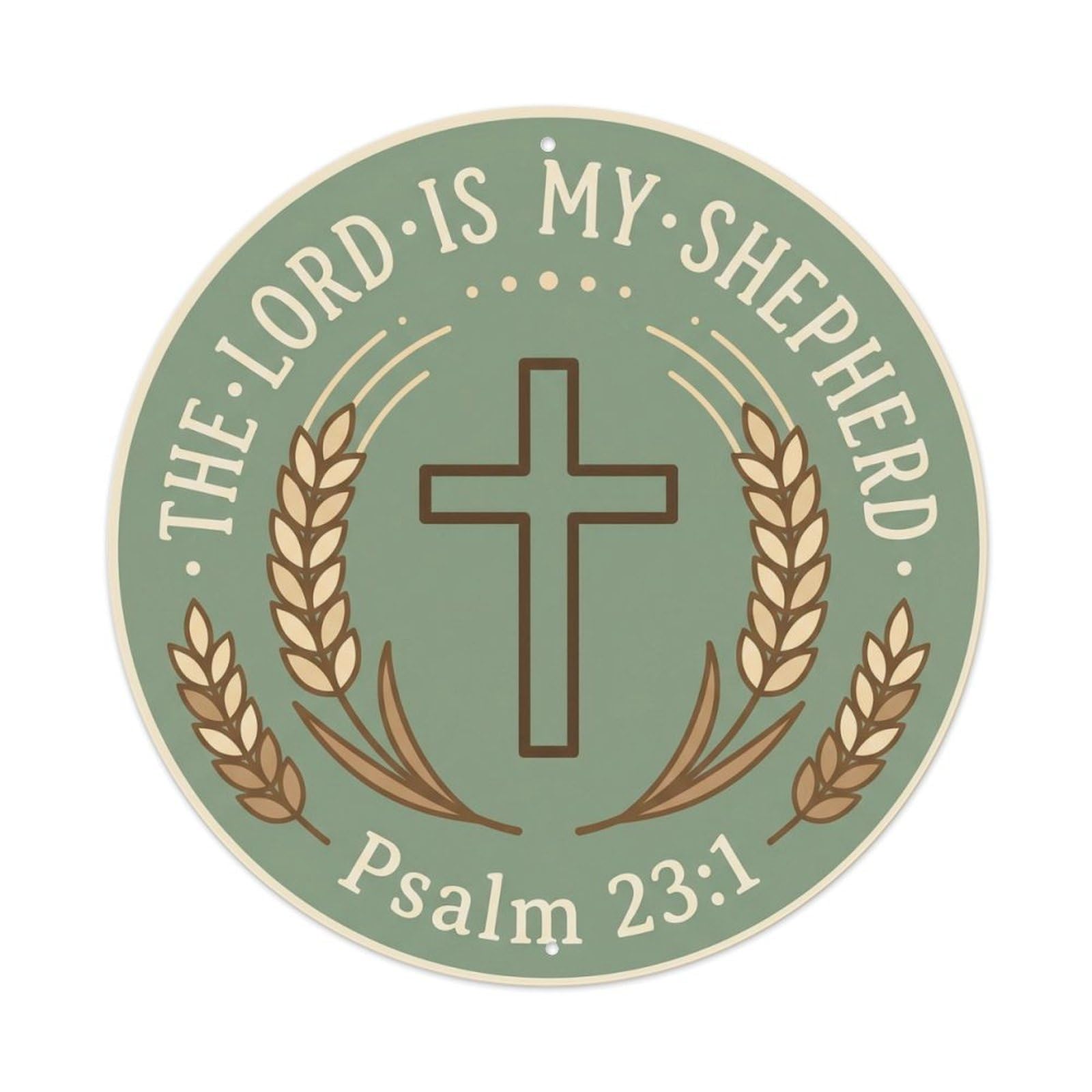 Christian Scripture Sunburst Cross Ornate Faith Border Metal Tin Sign Plaque Wall Decor for Cafe, Man Cave, Club Bar, Office, Home Garden Round Metal Poster 8x8Inch