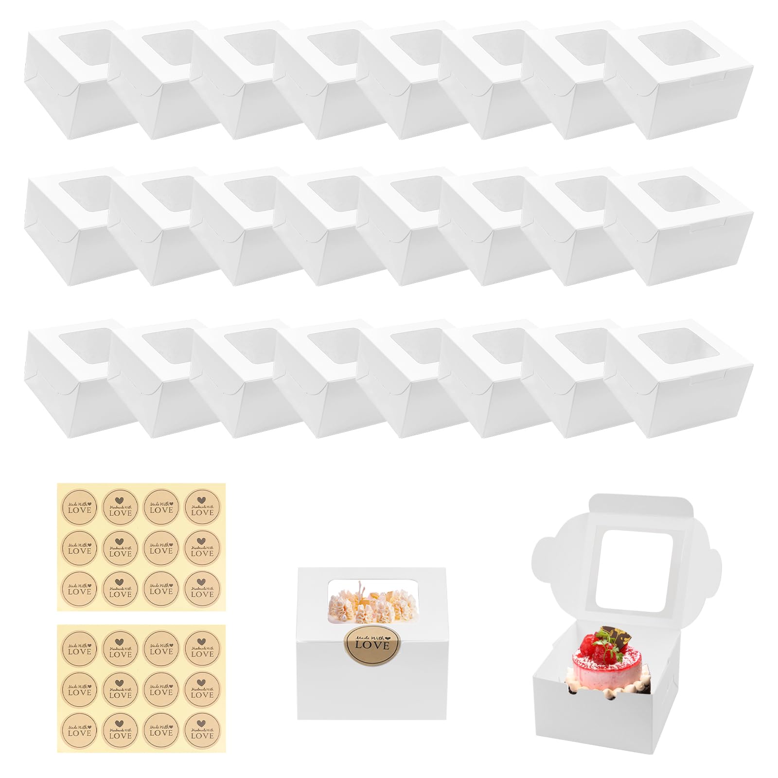 24 PCS Cupcake Boxes with Windows