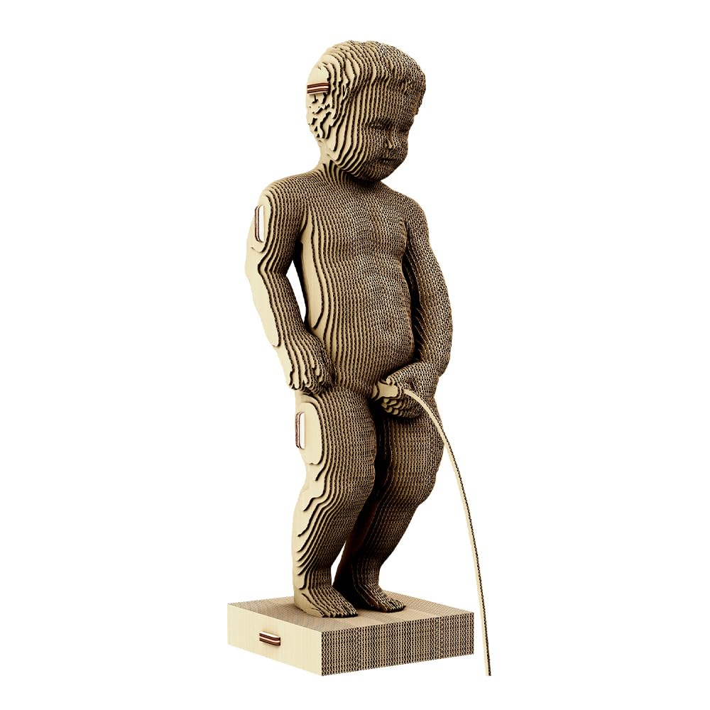Manneken Pis Puzzle 3D en Carton – Maquette à Monter | 161 Pièces, 30 × 13 × 10 cm – Kit Sculpture DIY à Peindre, Matériaux Recyclés, Ados & Adultes, Idée Cadeau Déco