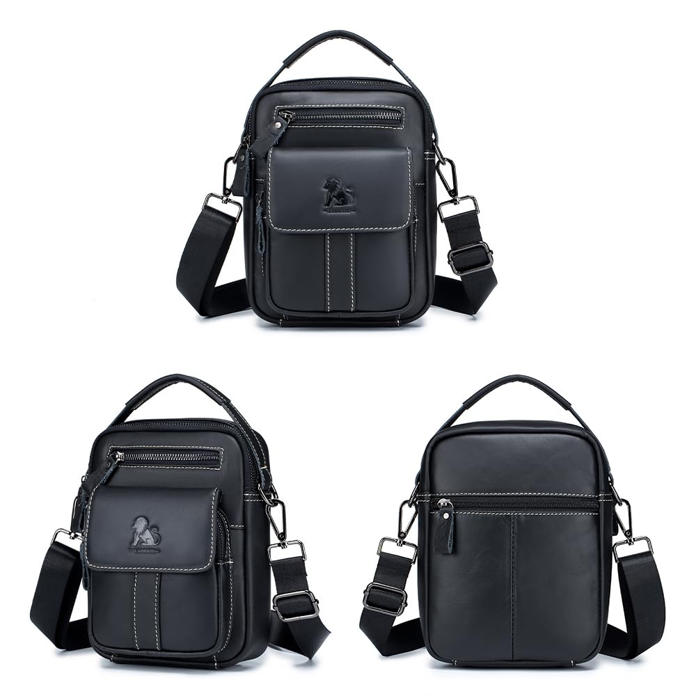 pundarika umhängetasche herren leder kleine Schultertasche leder männertasche handtaschen für männer,Verstellbarer Schultergurt.