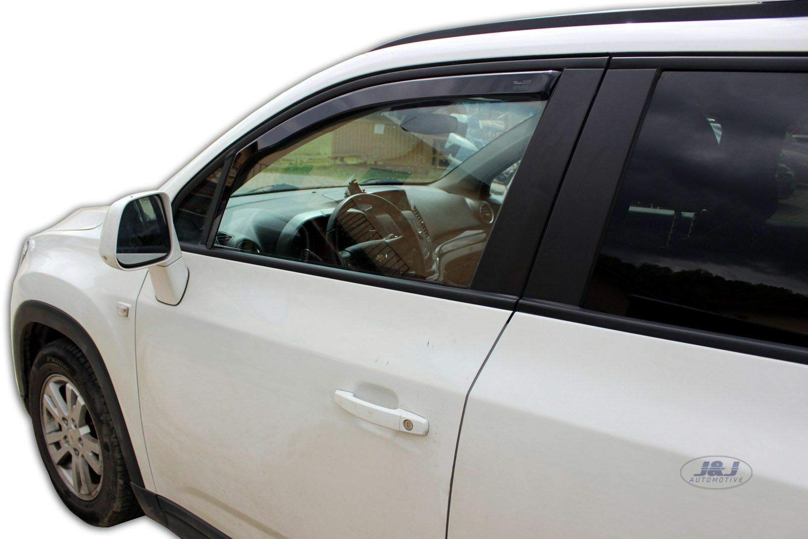 J&J AUTOMOTIVE Windabweiser passend für Chevrolet Orlando 5-Türer 2011-2018 2tlg, Heko Regenabweiser Vorne Getönt Dunkel Passform