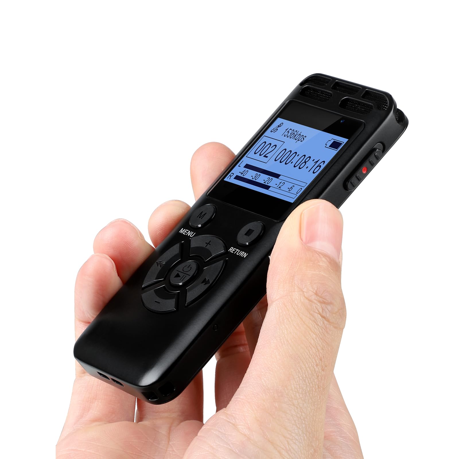 32GB Digitales Diktiergerät, Wevoor 1536kbps Aufnahmegerät mit Sprachaktivierung und Passwort, Diktiergerät mit A-B Wiederholung für Vorträge Konferenzen Interviews