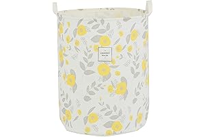 Large Yellow Waterproof Foldable Laundry Hamper Basket with Handles