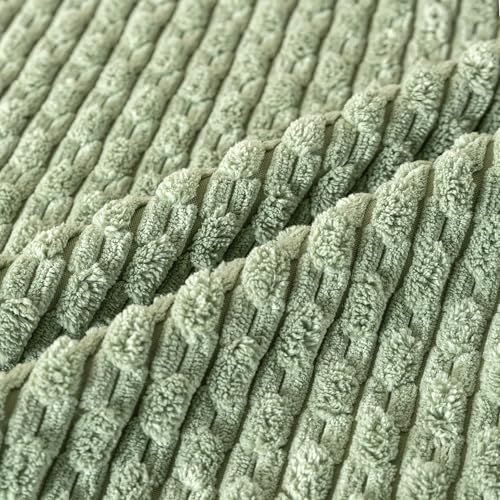 Set of 4 Sage Green Decorative Throw Pillow Covers 26x26 Inch Corduroy Pillow Covers for Bed Couch Sofa Living Room Soft Square Cushion Cases