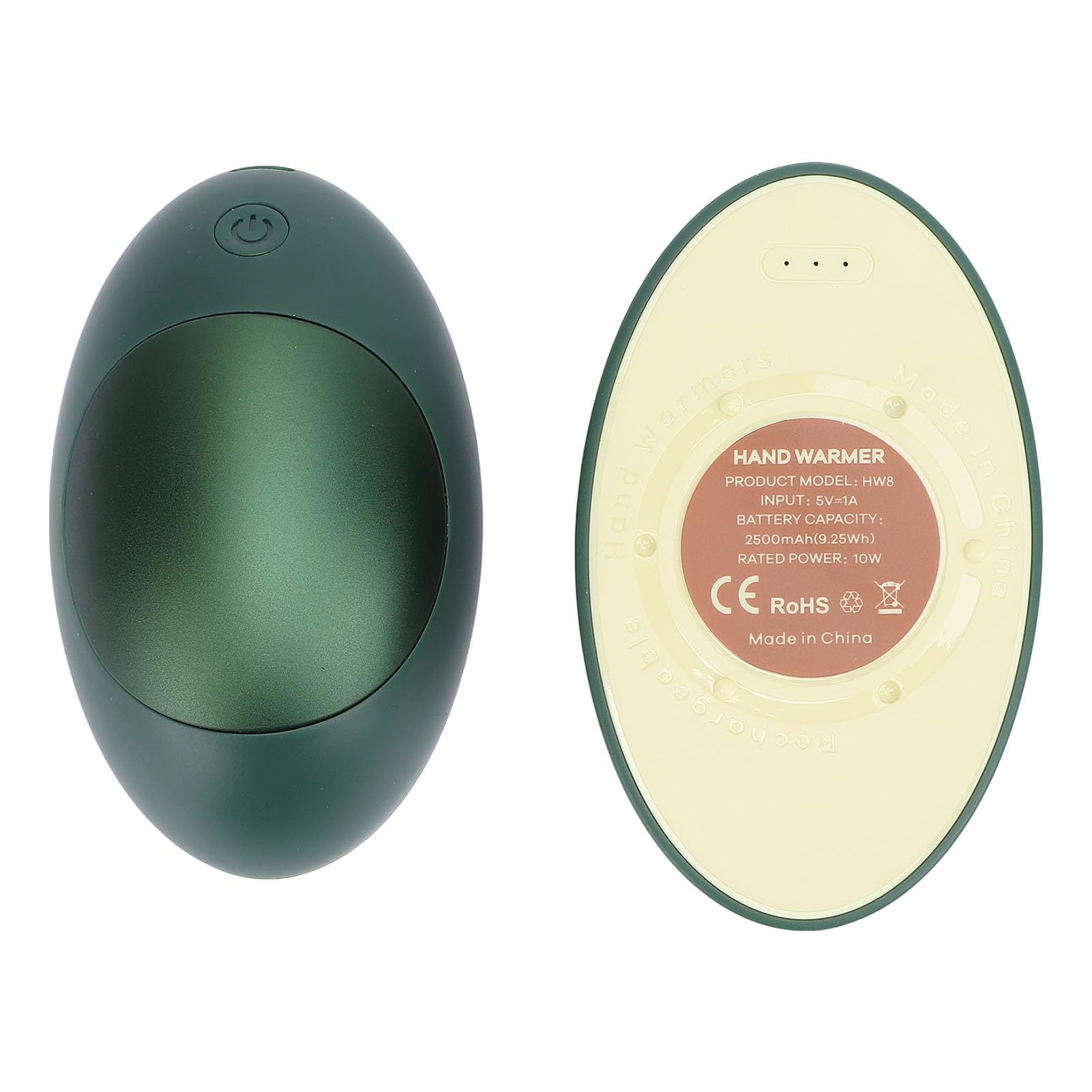 Chauffe-mains de Type C magnétique vert avocat - Batterie nomade et chauffage hiver