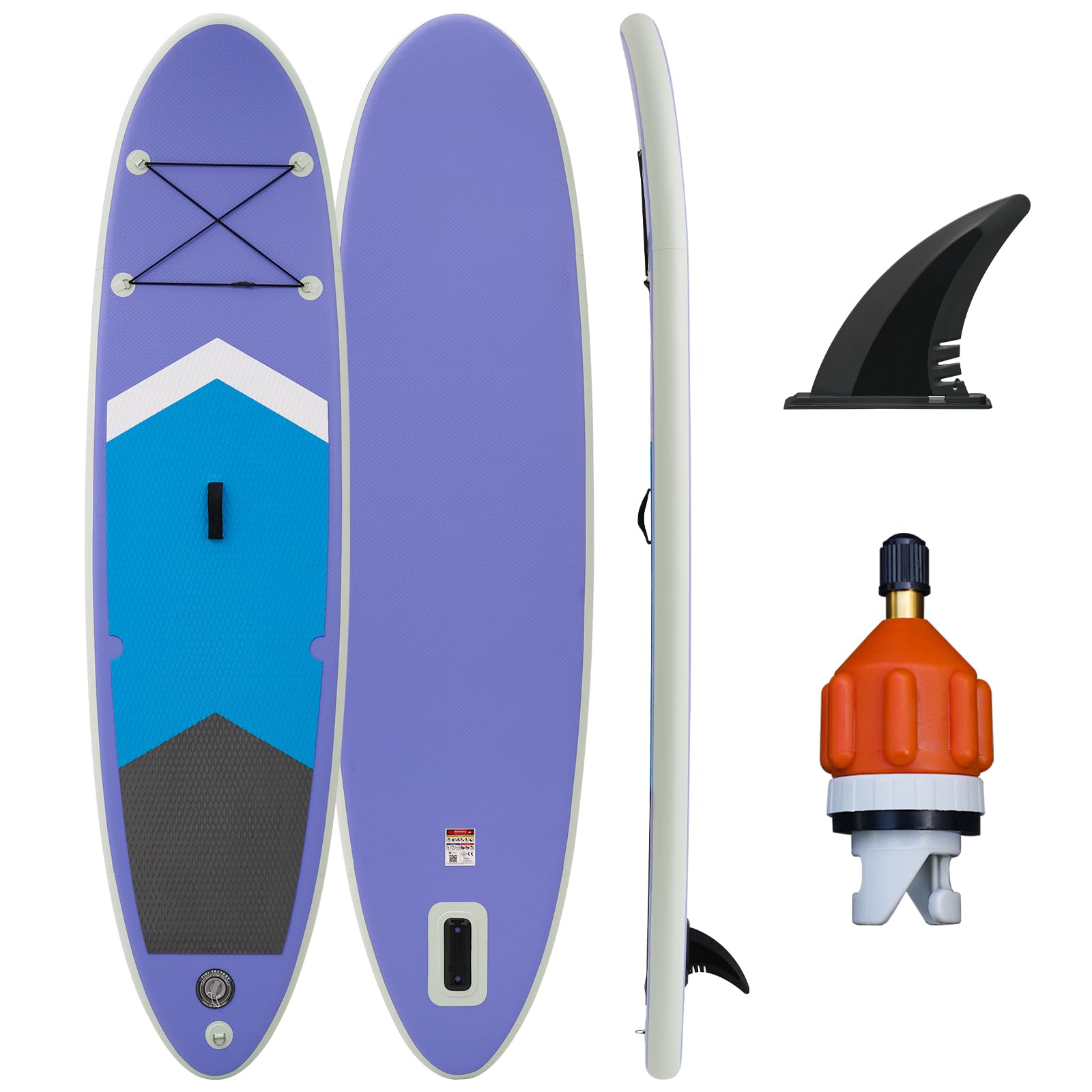 FunWaterInflatable 10'×30"×6" Paddle Board Inflatable SUP Inflatable Stand Up Paddle Board for All Skill Levels Included with Stand Up Paddle Board, Fins, Air Valve Adapters