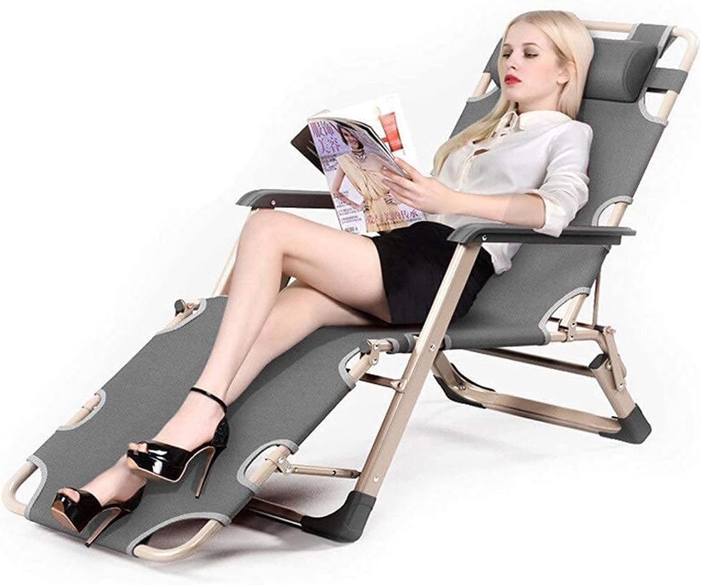 XYSQWZ Tumbonas Y Sillones Reclinables De Jardín Plegables Tumbona De Jardín Ajustable Tumbona De Jardín con Almohada Reclinable Original para Playa Piscina Patio Al Aire Libre Jardín Pies De Camping