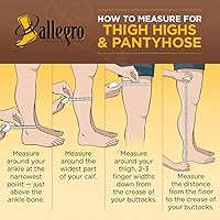 Vista 2 de Allegro - Manguera de compresión de microfibra de 262 muslos de 20-30 mmHg, cómoda ropa de apoyo