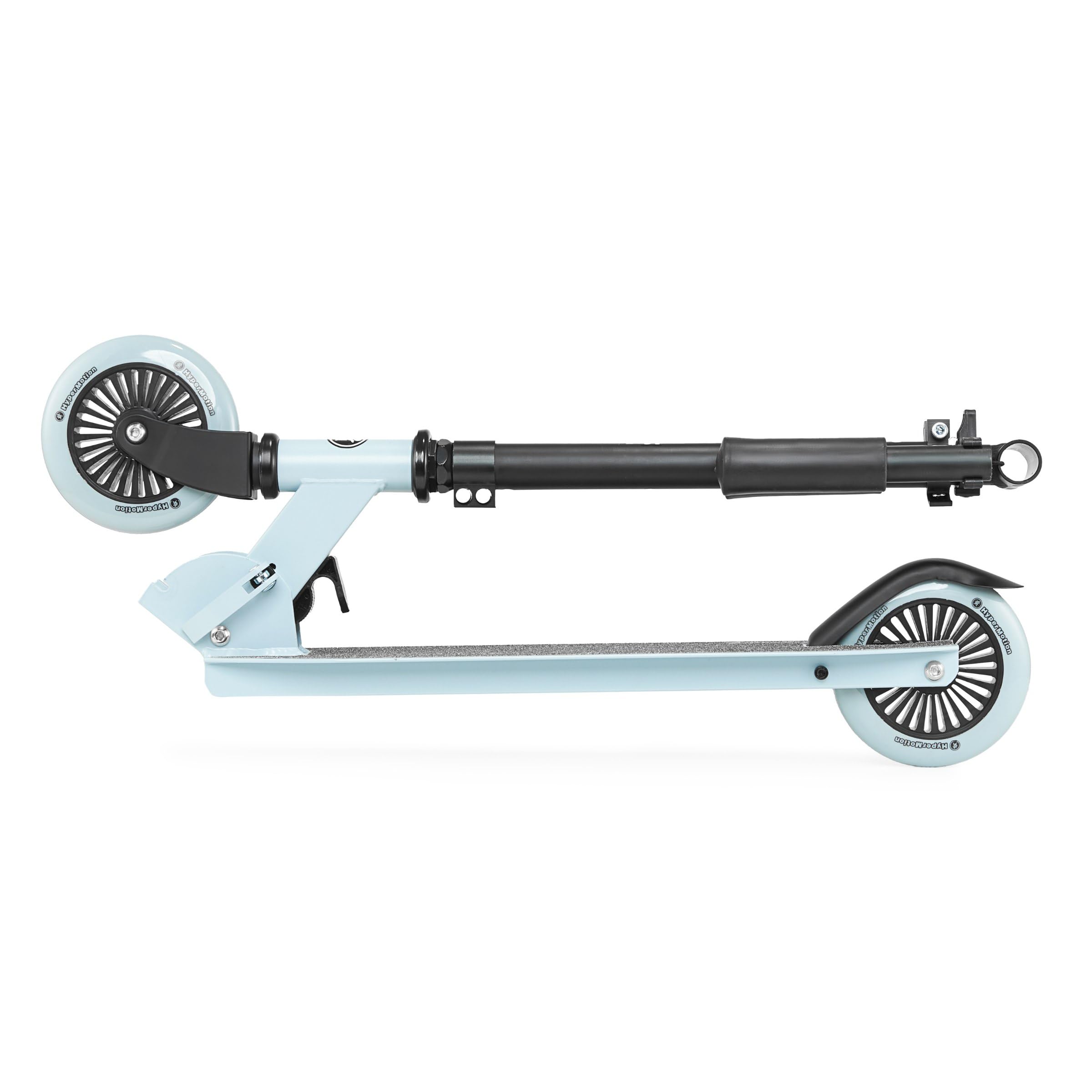 HyperMotion Monopattino Bambini 3-8 Anni, Modello WILLY a 2 Ruote, Manubrio Regolabile e Pieghevole, Pedana Antiscivolo, Ruote in Gomma, Portata 40 kg, Nero/Blu