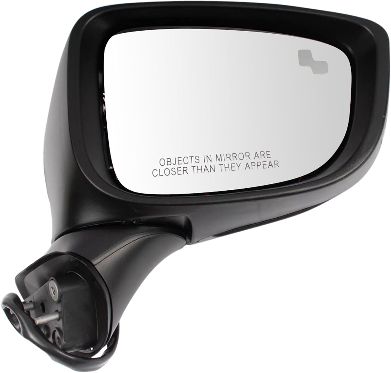 TRQ Passenger Side Mirror Power Heated Manual Folding with Blind Spot Indicator Smooth Black Compatible with 2017-2021 Mazda 6 MA1321219