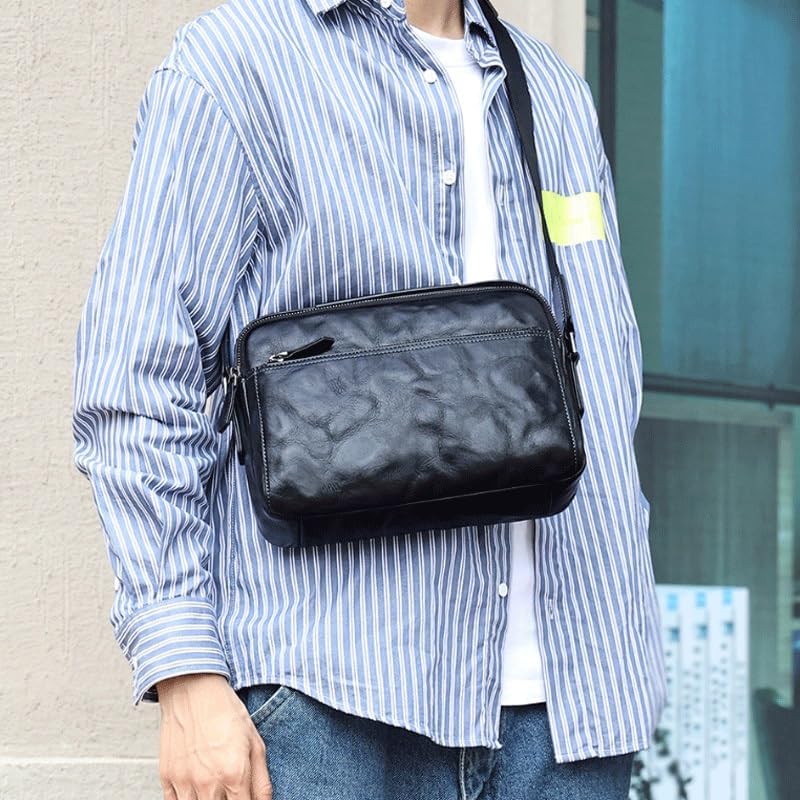 Single Shoulder Bag for Men Casual Genuine Leather Crossbody for Daily Use