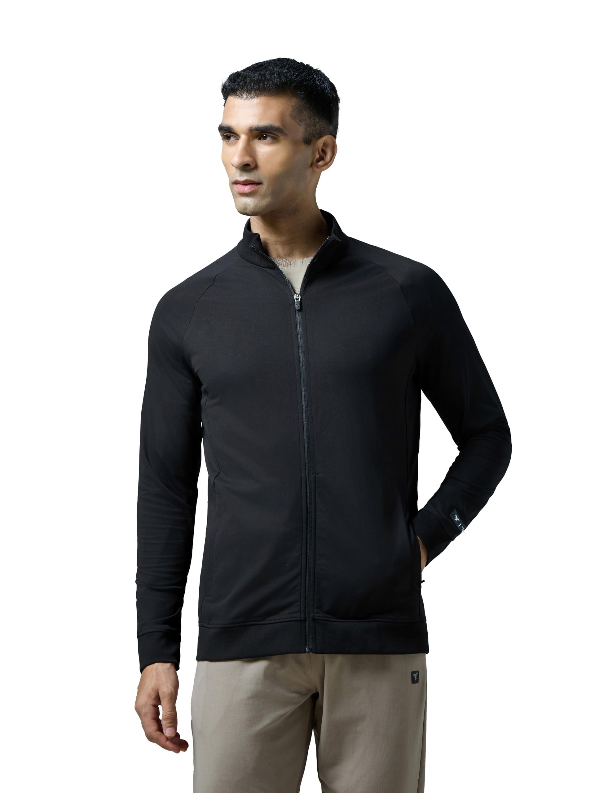 technosport Men's Slim Fit Mock Neck Solid Sports Jacket with Duracool+ for Gym, Training, Winter Wear-picture-34