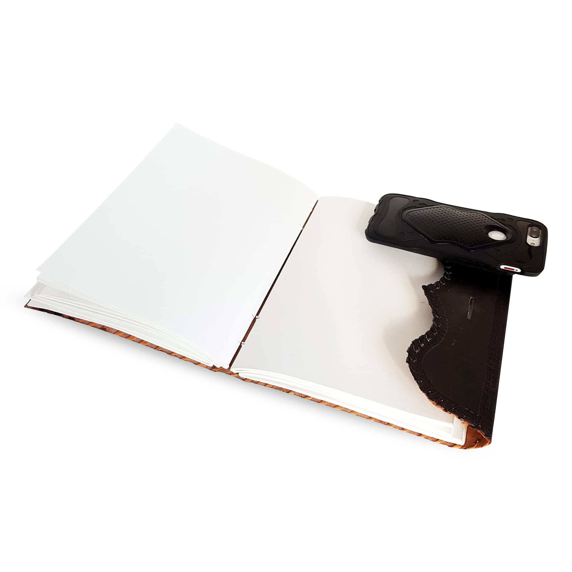 Jaald 25 cm Notizblock Notizen Notizbuch Seiten Handgemacht Album Tagebuch Leder mit Lederbezug Geschenke Antik Keltische Schloss Schlüssel Schliesse - Schwarz