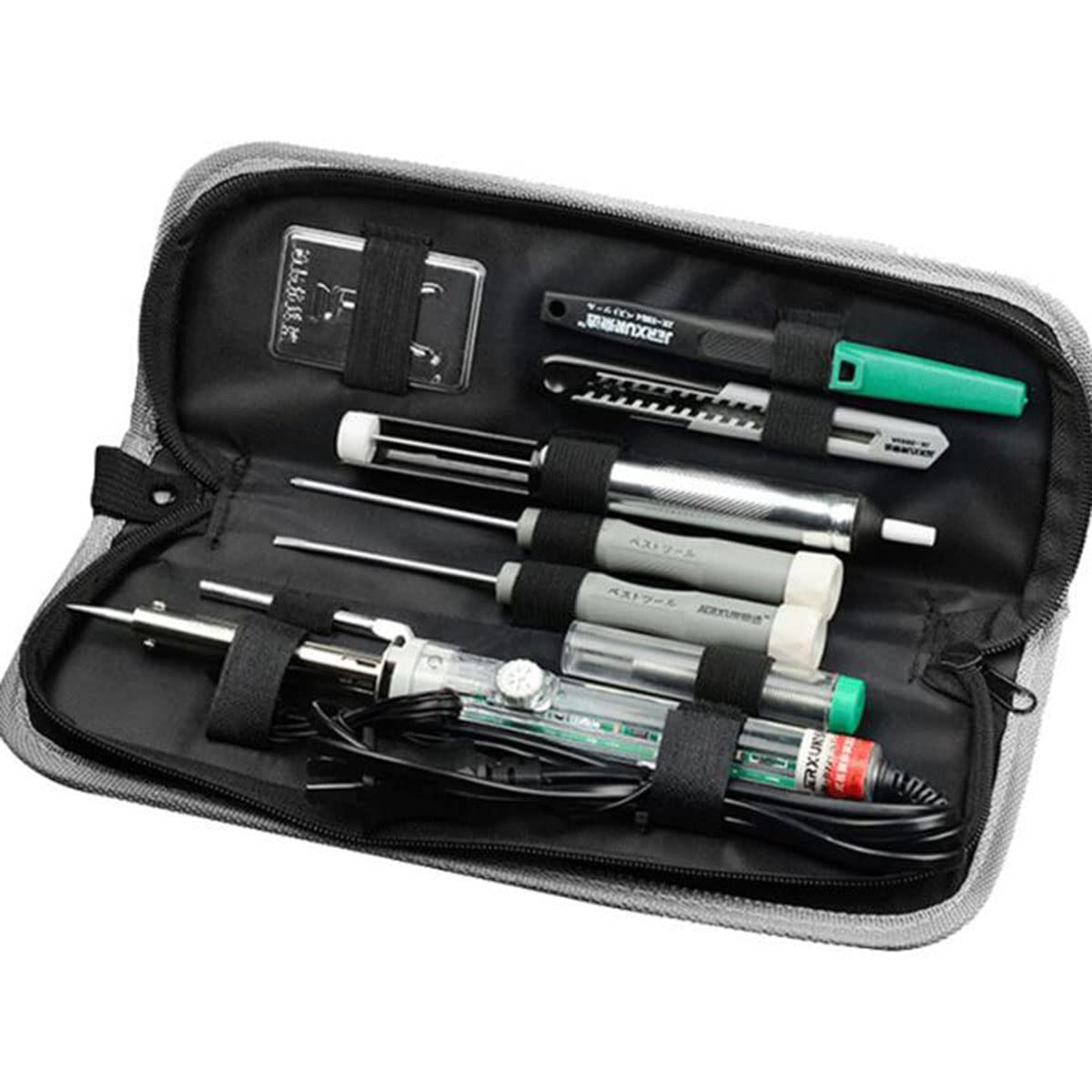 Kit per Saldatore, Strumento per Saldatura a Temperatura Regolabile da 60 W con Interruttore On-off, Kit Penna per Saldatore Portatile per Gioielli, Chitarre, Orologi, Cavi