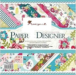 Set of 40 Thick Beautiful Pattern Design Printed Papers for Art n Craft, Size: 8 X 8 Inch - 20 Unique Designs (2 Sheets Per Design) Theme:- Sweet Life,Multicolor