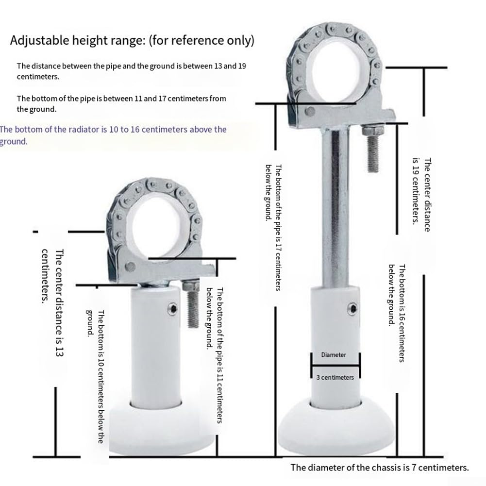 2 soportes de radiador, 11 a 17cm de altura ajustable, soporte de piso de radiador de aluminio,kit de patas de montaje en suelo de radiadores resistentes,para radiadores de aluminio fundido a presión